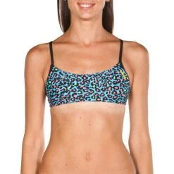 Haut De Maillot De Bain Arena Bandeau Play Turquoise Multi