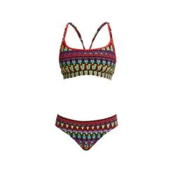 Maillot De Bain Funkita 2 Pièces Fille Fire Tribe Noir -Funky Trunks Soldes funkita fire tribe sports top brief maillot 2 pieces femme natation 0