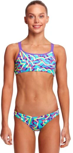 Maillot De Bain Funkita 2 Pièces Fille Mint Strips Violet