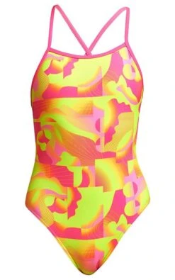 Maillot De Bain Funkita Fille Tie Me Tight - Pinged Pink -Funky Trunks Soldes pinged pink girls3