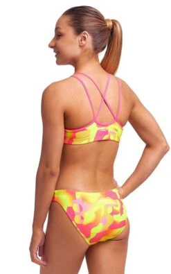 Maillot De Bain Funkita 2 Pièces Fille Criss Cross - Pinged Pink -Funky Trunks Soldes pinged pink girls 2p 2