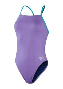 Maillot De Bain 1 Pièce SPEEDO Solid Lattice Back Swimsuit - Miami Lilac/ Aquarium